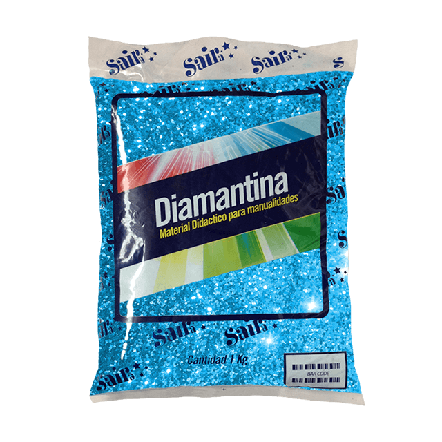 DIAMANTINA GRUESA BOL. 1KG 22 AZUL CIELOAZUL IRISADO