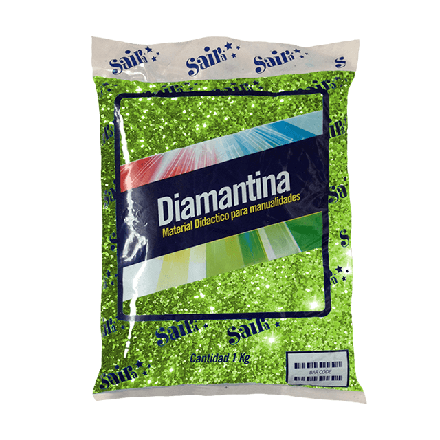 DIAMANTINA GRUESA BOL. 1KG 06 VERDE LIMON