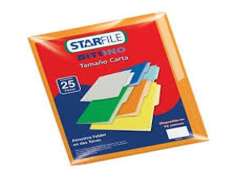 FOLDER BITONO CTA. STARFILE NARANJA PAQ.C25 C.20