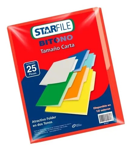 FOLDER BITONO CTA. STARFILE ROJO PAQ.C25 C.20