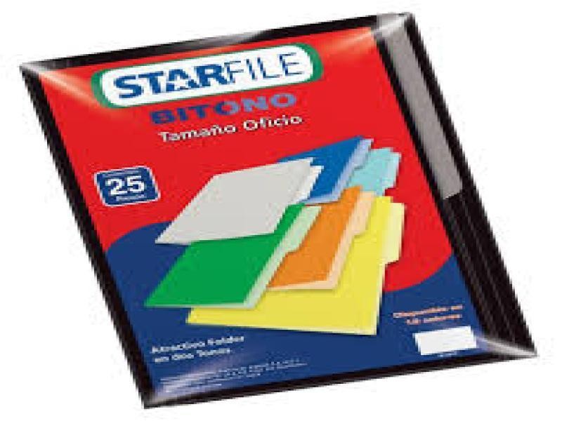 FOLDER BITONO OFI. STARFILE NEGRO PAQ.C25 C.20