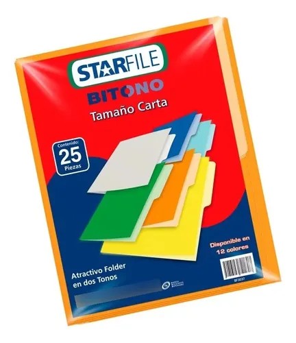 FOLDER BITONO CTA. STARFILEFLASHFILE MARRON PAQ.C25 C20