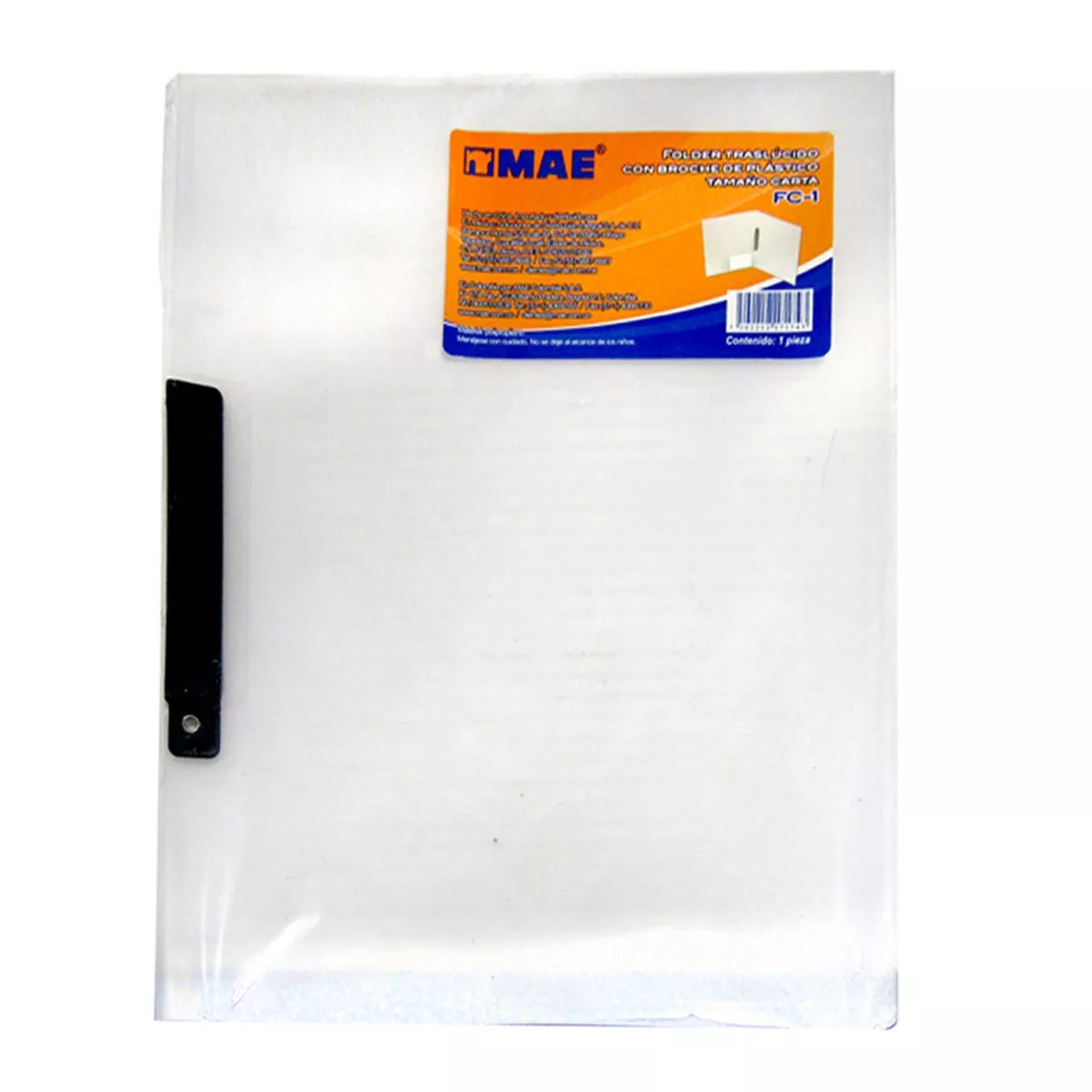 FOLDER PLAST. CCLIP CTA. MAE FC-1 COL. TSPTE. E.12 C240
