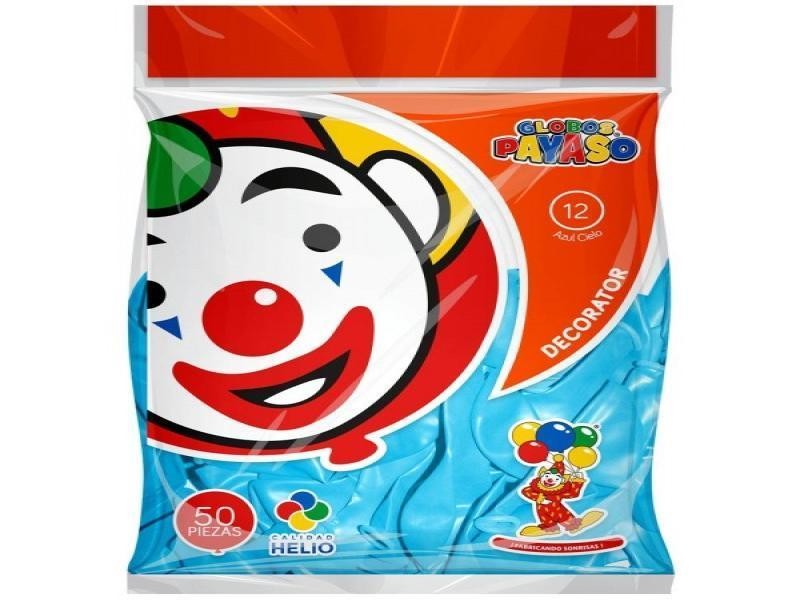 GLOBOS DECORATOR 12 BOL.C50 AZUL CIELO C.60