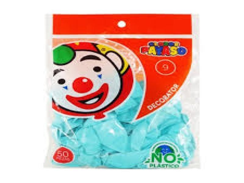 GLOBOS DECORATOR 9 BOL.C50 AZUL AQUA C.100