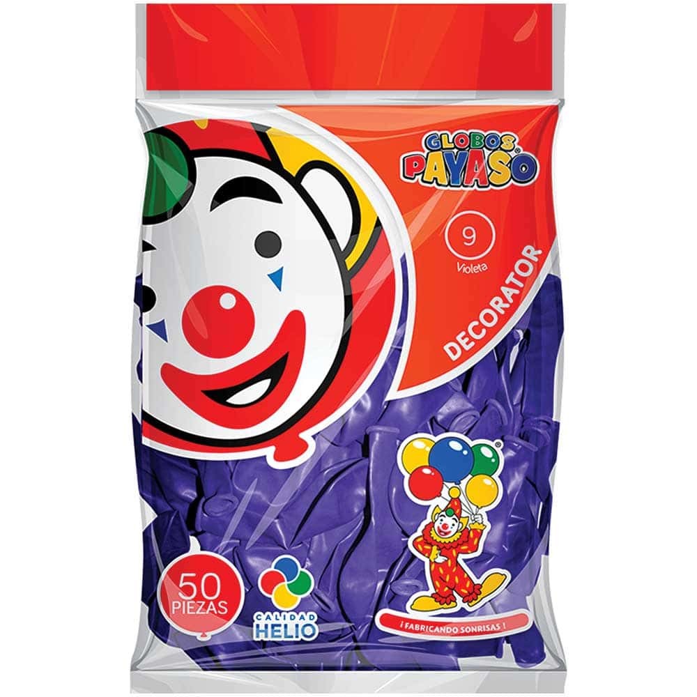 GLOBOS DECORATOR 9 BOL.C50 PURPURA C.100
