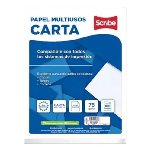 HOJA MULTIUSOS CTA. SCRIBE 5904 PAQ.C100H. BCO. 36K. C.24