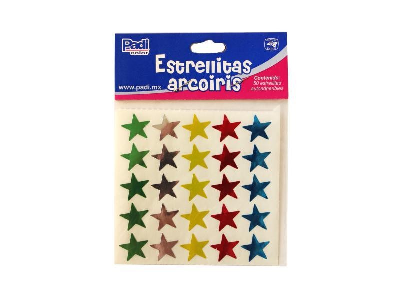 ESTRELLA ADHE. ARCOIRIS BOLSA C50 PZ. COL. SURTIDO E25