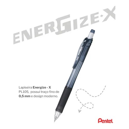 LAPICERO 0.5MM ENERGIZE-X PENTEL PL105S GRIP A.CL E12C576