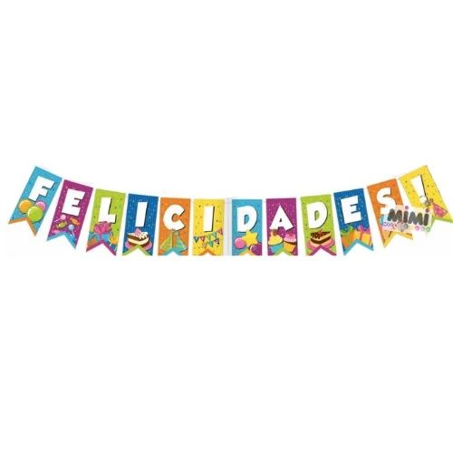 LETRERO BANDERIN FELICIDADES 1136 PADI BOLSA C1 PZA. E.25
