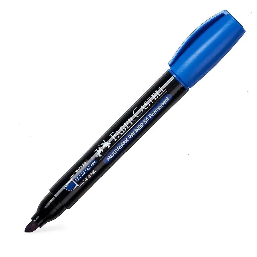 MARCADOR PERM. GRUESO PLAST. FABER 54E AZUL E12720