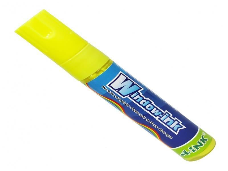 MARCADOR PVIDRIO EX. GRUESO WINDOW-INK AMAR.FLUOR.12360