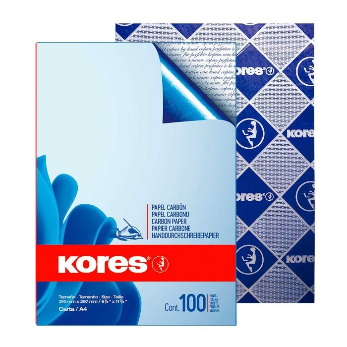 PAPEL CARBON CTA. KORES C100H. AZUL E.10 C.50