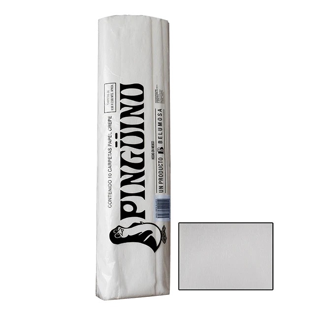 PAPEL CREPE PINGUINO BLANCO E.10 C.250 01