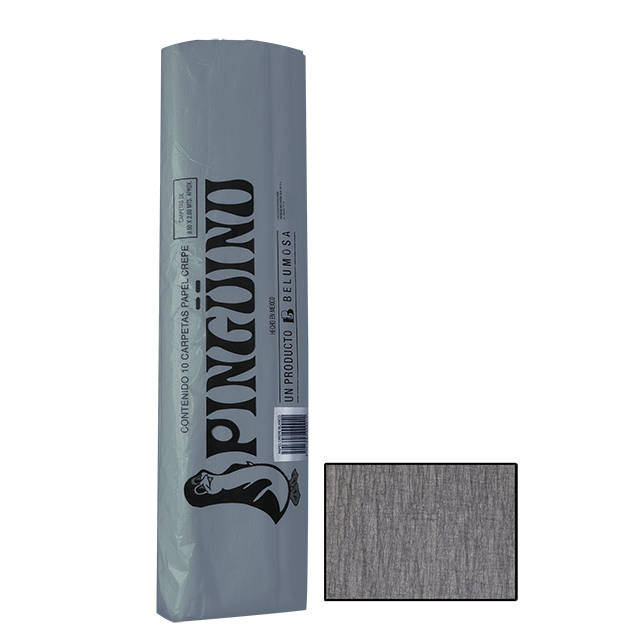 PAPEL CREPE PINGUINO GRIS E.10 C.250 18