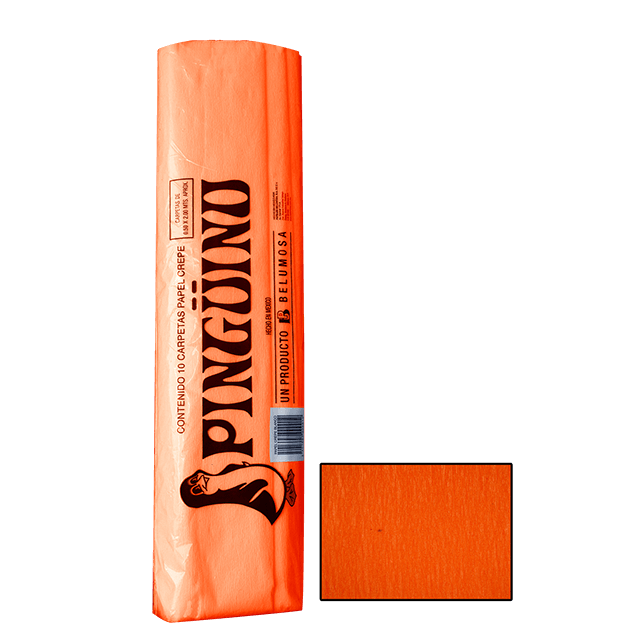 PAPEL CREPE PINGUINO MANDARINA E.10 C.250 20