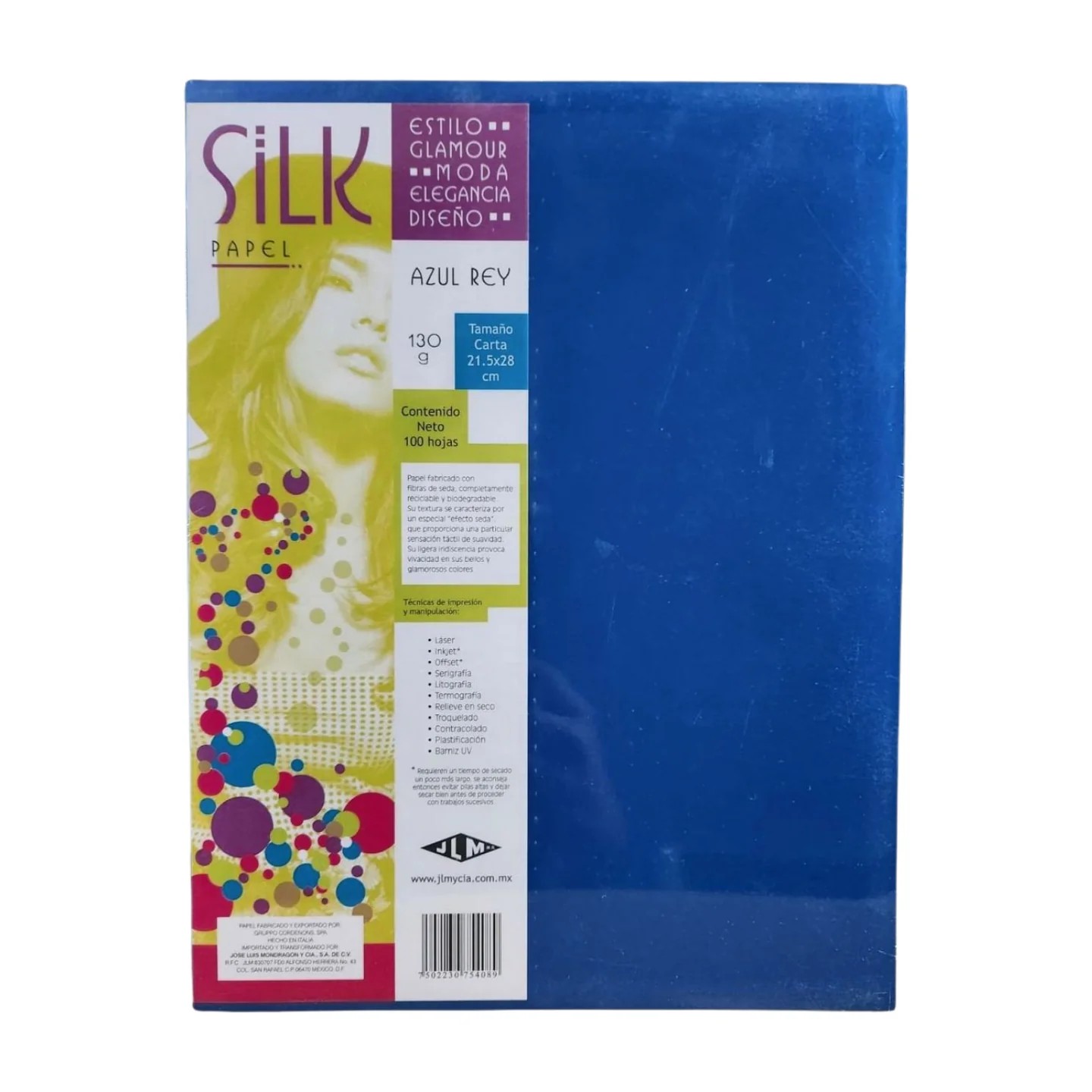 PAPEL SILK CTA. 130G. 1C. AZUL TURQUESA PAQ.C100H.