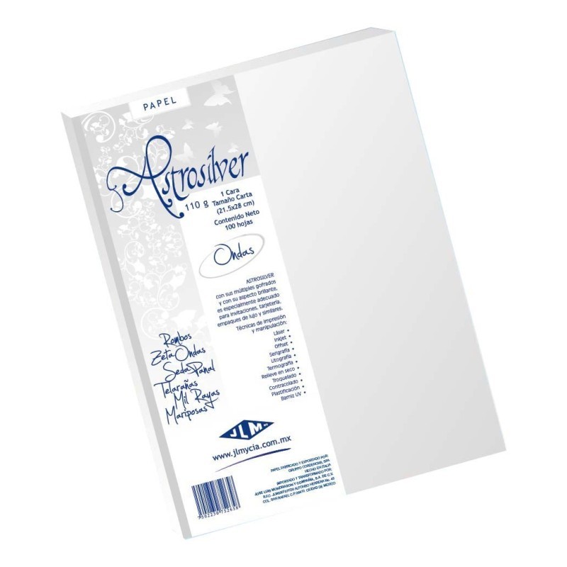 PAPEL ASTROSILVER CTA. 110G. 1C. ONDAS PAQ.C100H.