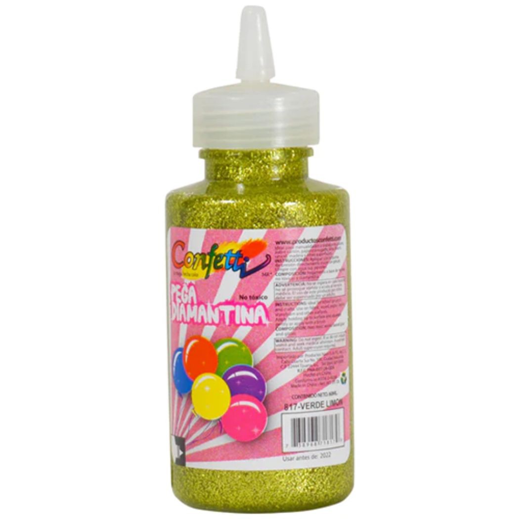 PEGAMENTO CDIAM. 60ML. CONFETTI VERDE LIMON E12 C288