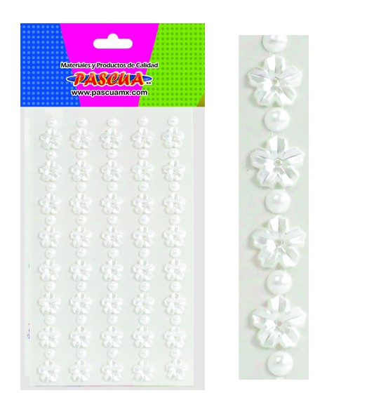 PERLAS Y FLORES PLAST. CADH. PASCUA BL.C80 PZ. E.12C144