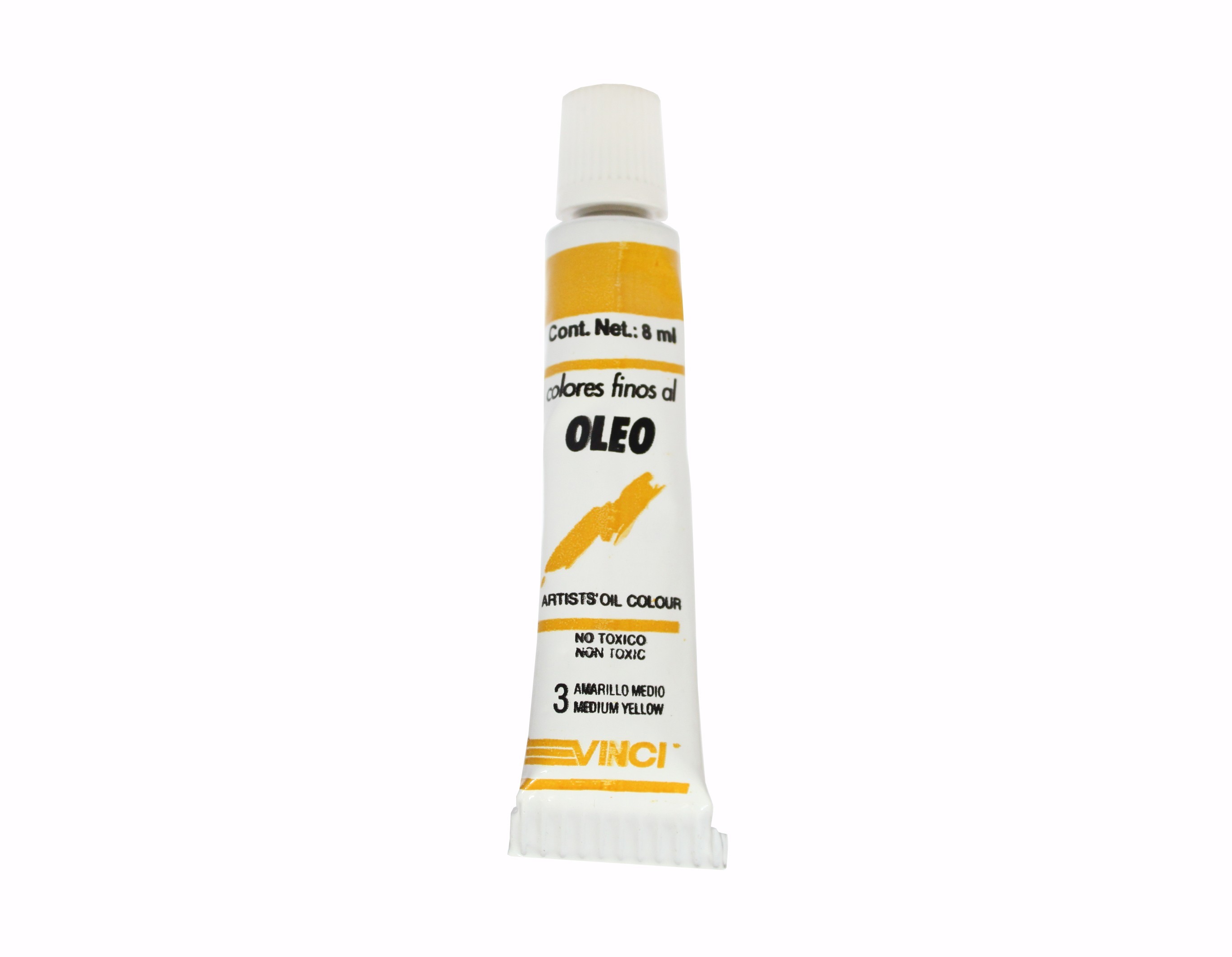 PINTURA OLEO 3 VINCI TUBO .8ML.AMARILLO MEDIO E4 C60