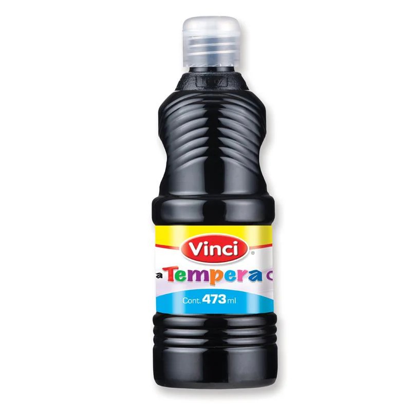 PINTURA TEMPERA VINCI 473ML. NEGRO C.12