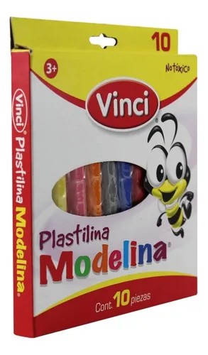 PLASTILINA C10 BARRAS COLORES VINCI E.10 C.100