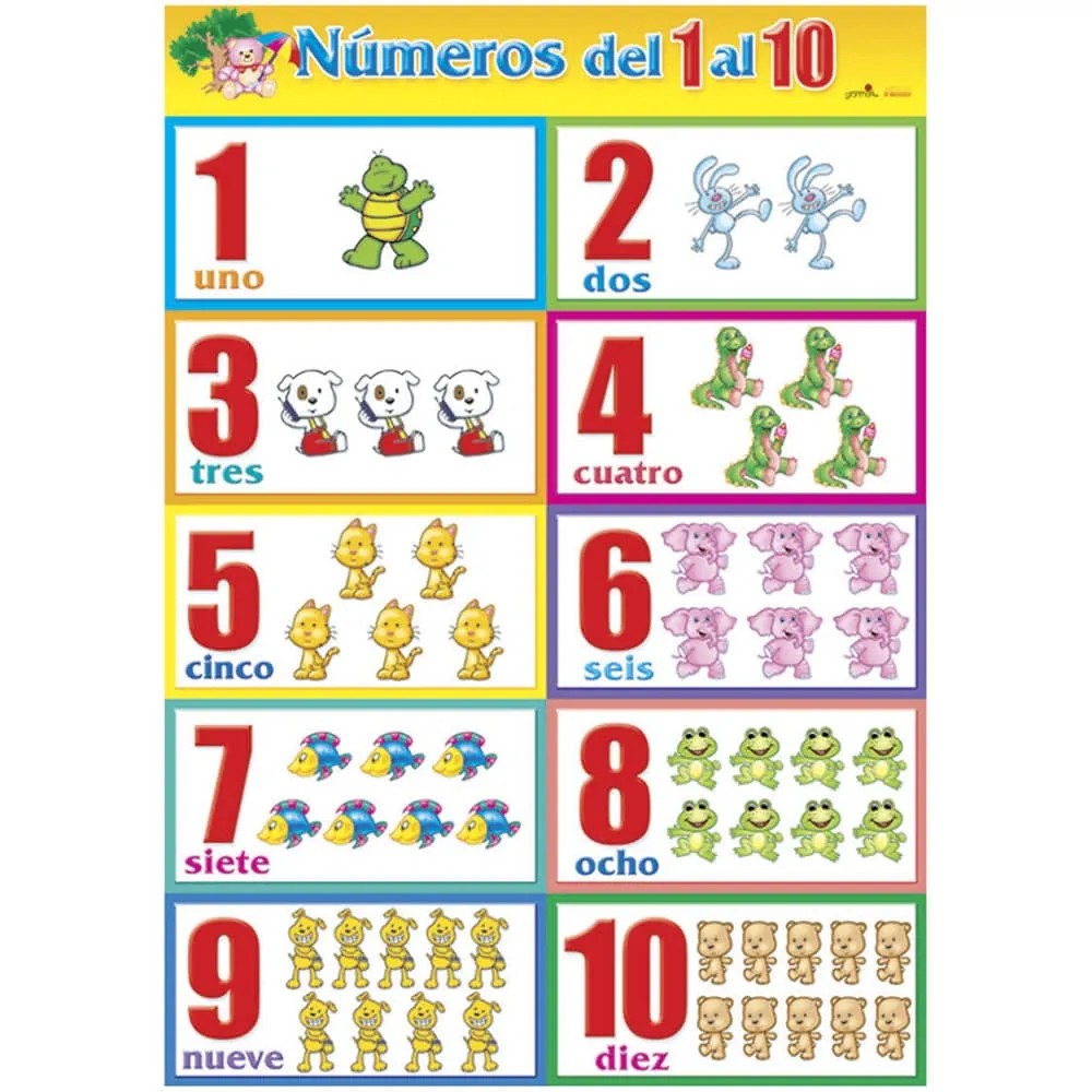 POSTER DID. 70X50CM. NUMEROS 1 AL 10 GRANMARK E.6