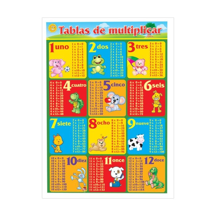 POSTER DID. 70X50CM. TABLAS MULTIPLICAR GRANM. E.6