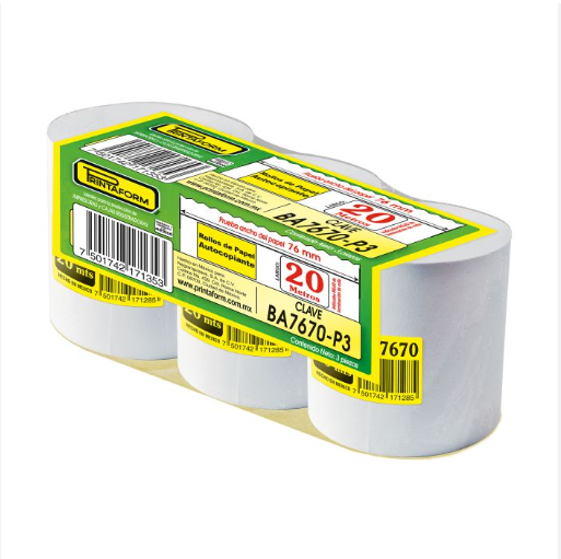 ROLLO BOND 76MM X 30MTS PAQ.C3 ROLLOS B7670 C.16