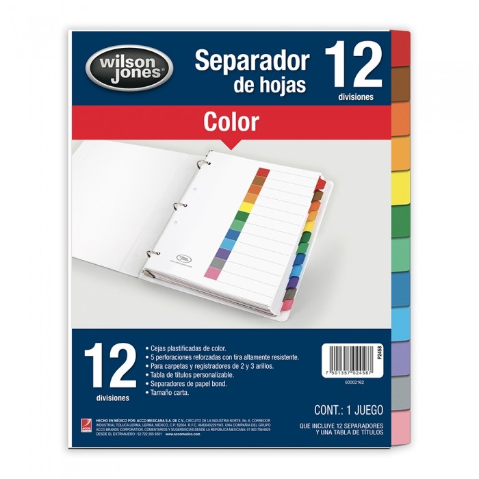 SEPARADOR SNUM. CTA. 12 DIV. WILSON JONES 2458 C.24