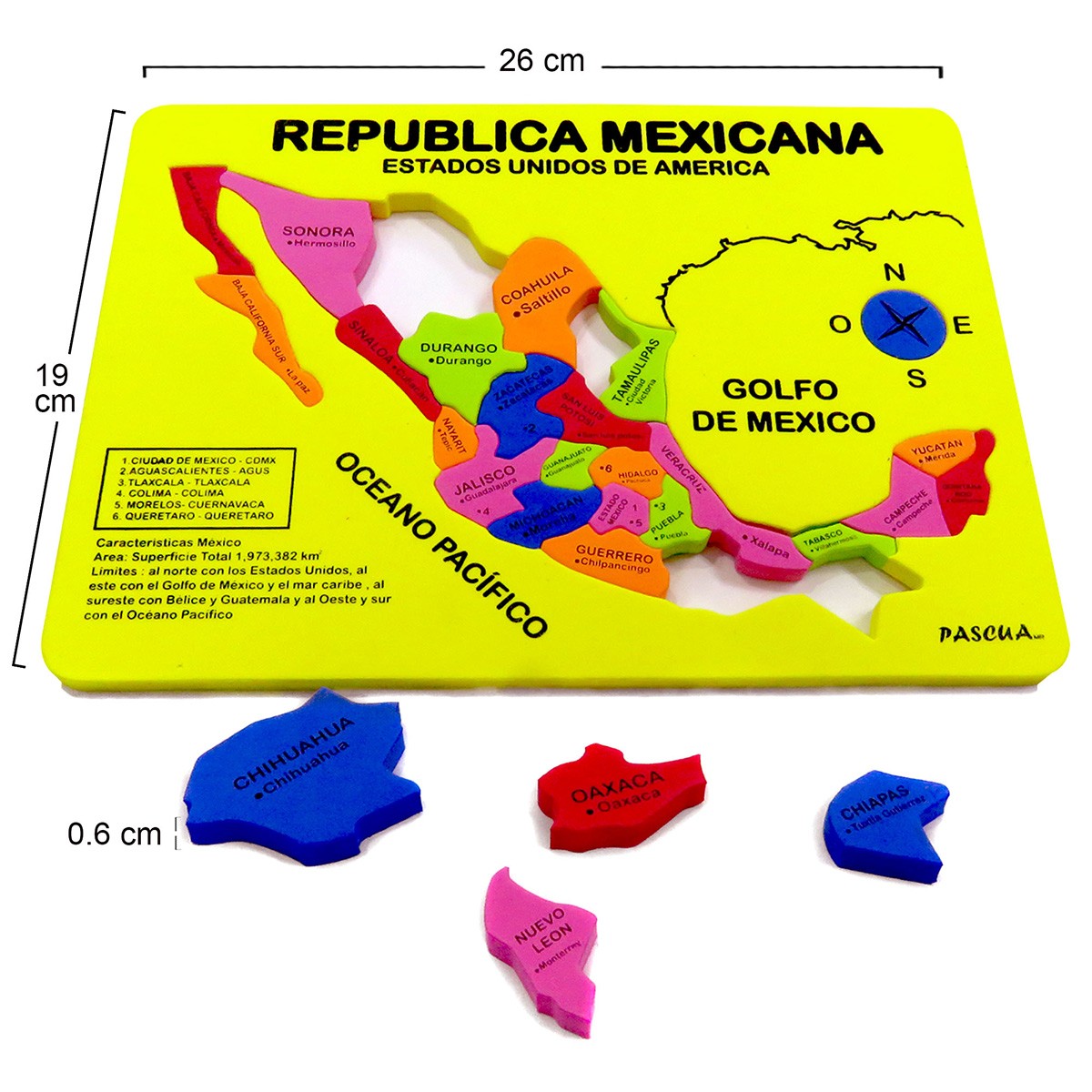 TABLA DIDACTICA FOAMY REPUBLICA MEX. PASCUA E25 C100