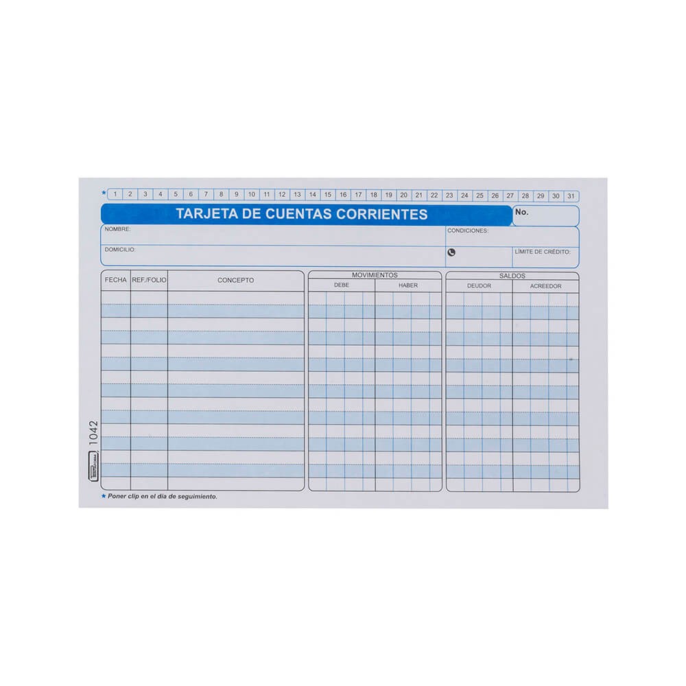 TARJETA CTAS. CORRIENTES 1042 PRINTA. 5X8 PAQ. C50H C.24