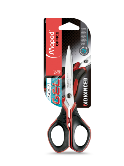 TIJERA CMANGO PLAST. 6.75-17CM SOFTGEL ADV. BL.C124192