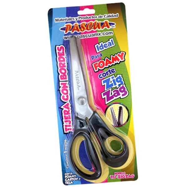 TIJERA PLAST. 7-18CM. ZIGZAG PASCUA BL.C1 E12C48