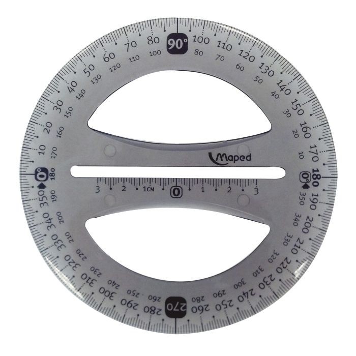 TRANSPORTADOR 360 GRADOS PROF. ACRIL. 12CM. E.6 C.72