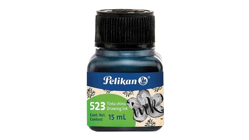 TINTA CHINA 15ML. NEGRO 523 PELIKAN E.10 C.200