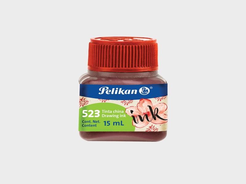 TINTA CHINA 15ML. ROJO 523 PELIKAN E.10 C.200