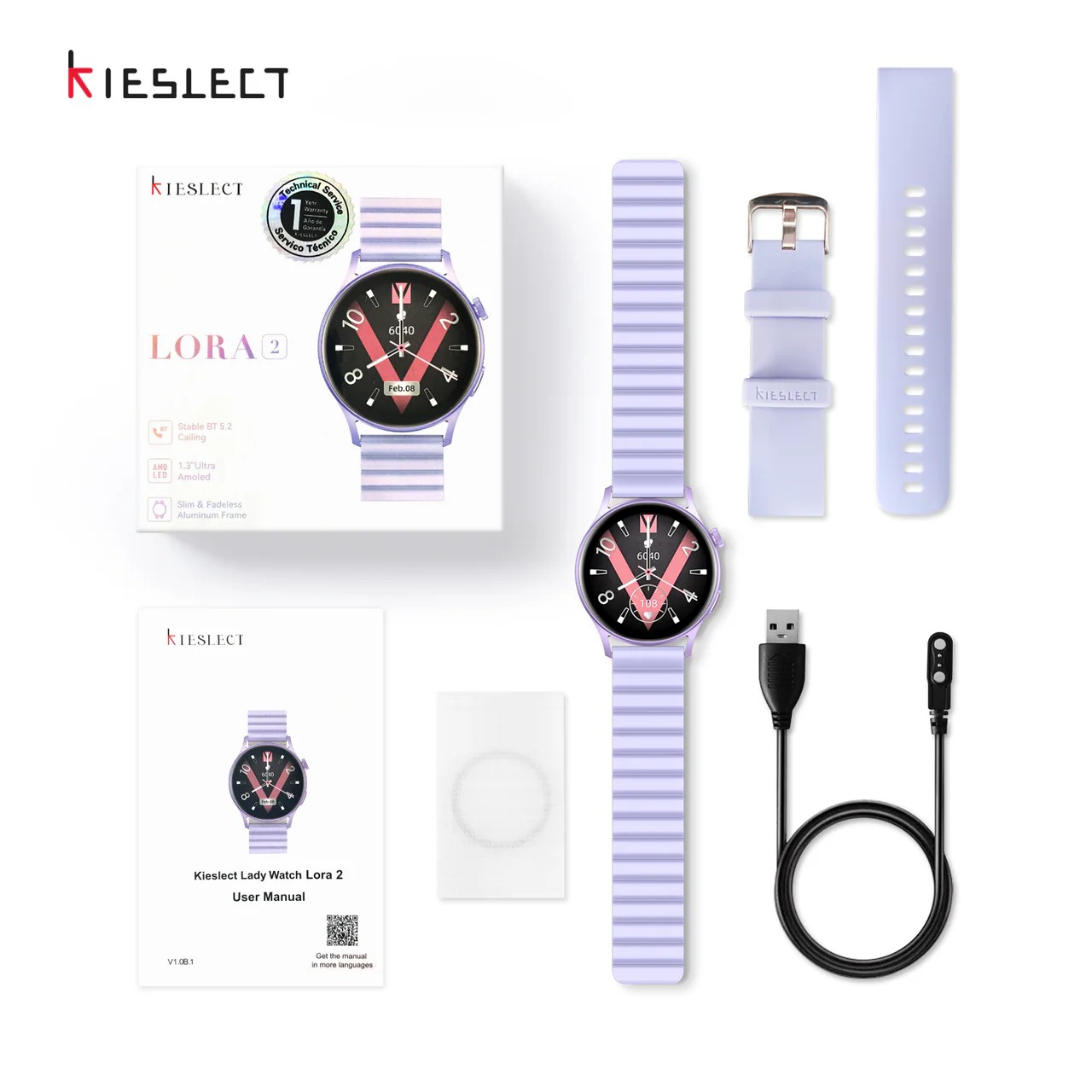 SMARTWATCH LORA COLOR MORADO KIESLECT E.1