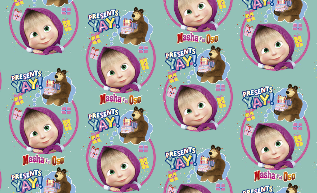 PAPEL COUCHE MASHA Y EL OSO GRANMARK 50X70 CM. E.25