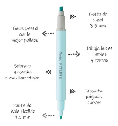 RESALTADOR DOBLE PUNTA COL. PASTEL SLW11P-K VDE CLARO E10