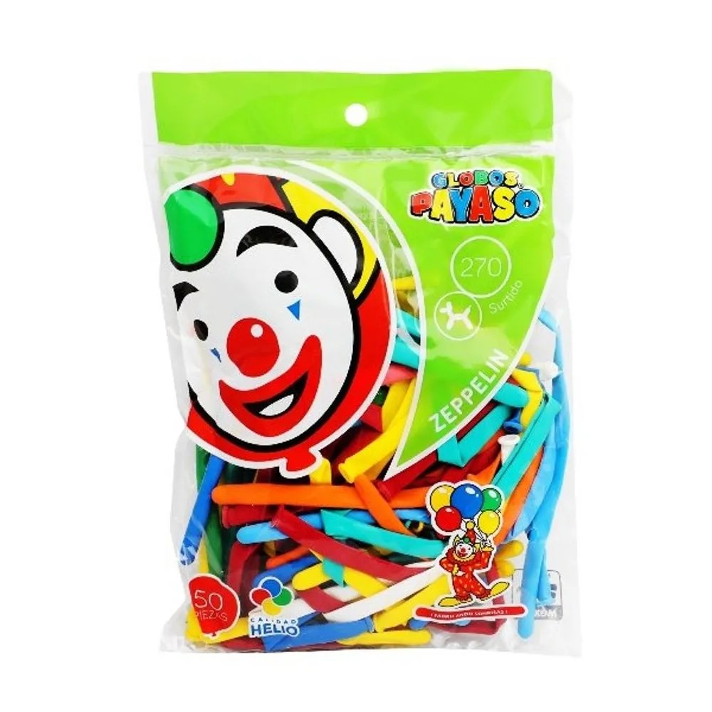 GLOBOS PAYASO ZEPELIN PLATINUM 270 BOL. C50 COL.SURT.C.70