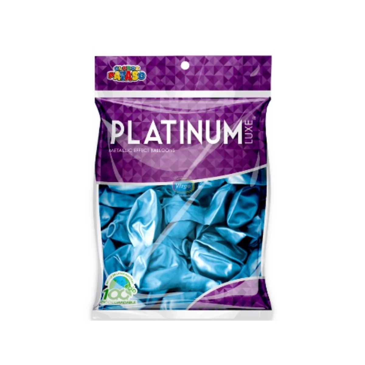 GLOBOS PAYASO PLATINUM 12 BOL.C25 AZUL C.40