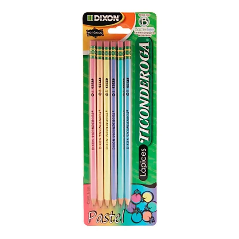 LAPIZ GRAFITO 2 TIC. PASTELES BL.C6 PZ. C.12
