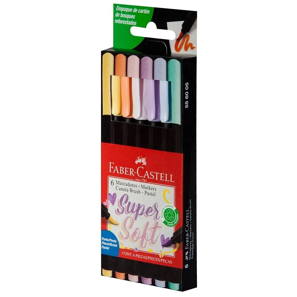 MARCADOR AGUA DELG.SUPERSOFT PUNTA PINCEL EST C6 FABER C.72
