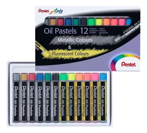GIS PASTEL CJA.C12 DE ACEITE COL.MET Y NEON PENTEL E.1 C.12