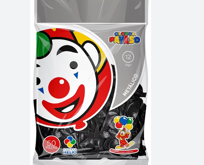 GLOBOS METALLIC 12 BOL.C50 NEGRO C.80