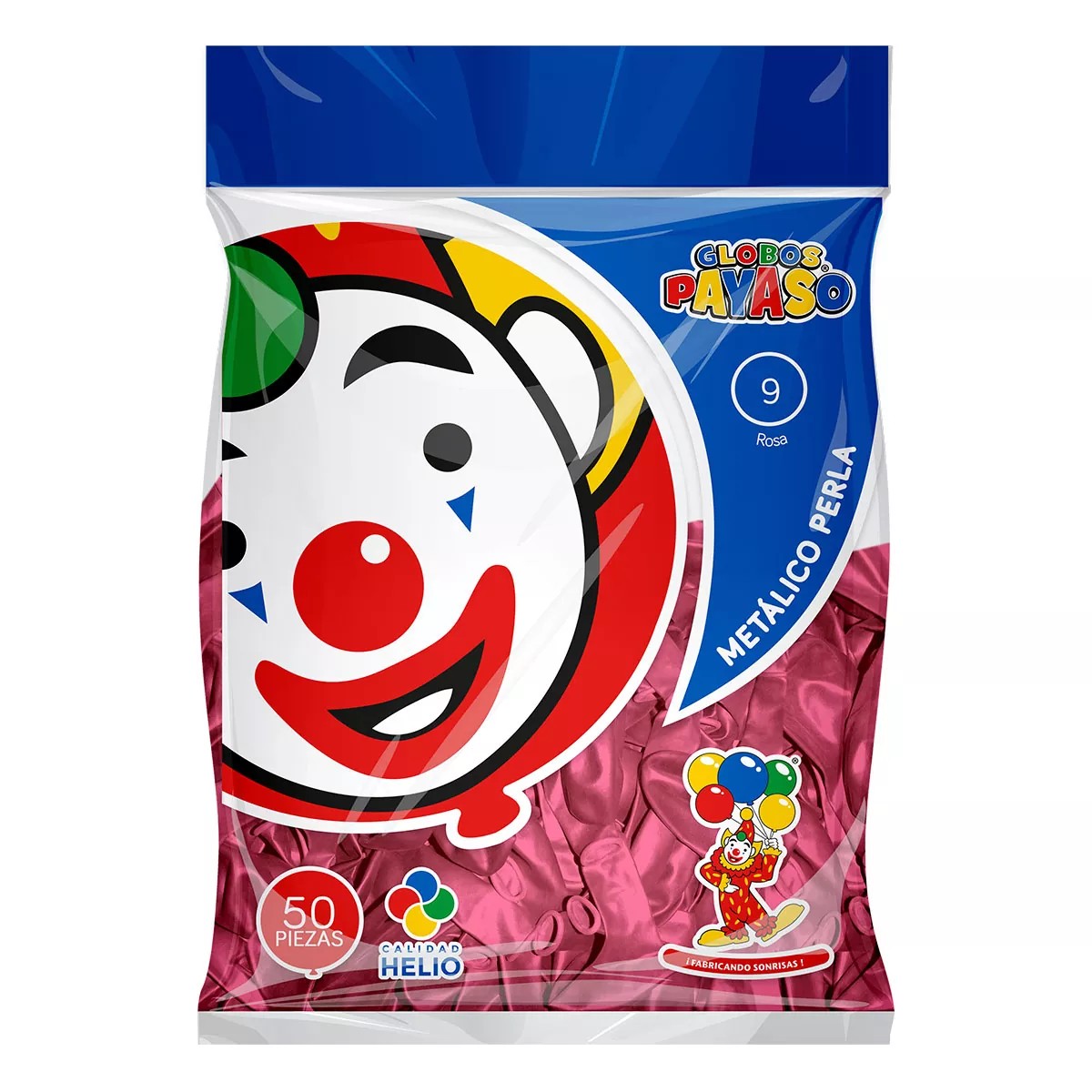 GLOBOS METALLIC PERLA 9 BOL.C50 ROSA C.100