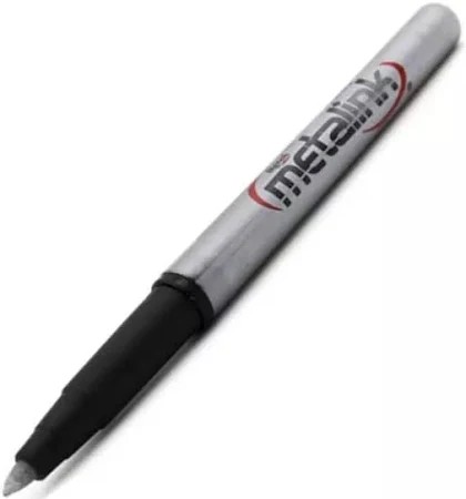 MARCADOR PERM. DELG. PLAST. METALINK AZOR P.F.PLATA E.12144