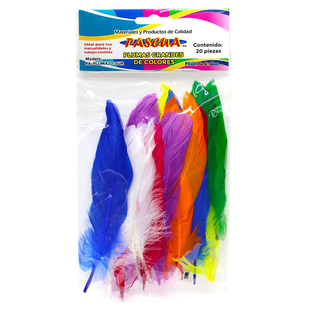 PLUMAS GRANDE PASCUA COL.SURT. PLUM20SUR BOL.C20 E24